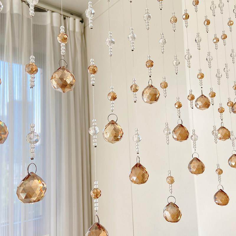 新款水晶珠帘轻奢客厅餐厅玄关阳台隔断帘卧室门帘子鞋柜屏风吊饰,淘宝优惠券,粉丝福利购,淘宝优惠卷