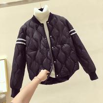 Black Baseball Suit Woman Thickening 2023 New Winter Clothing Short cotton jacket Down cotton jacket Small sublightweight cotton coat