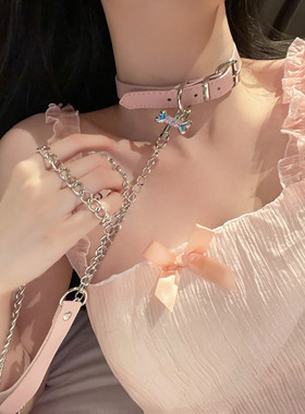 骨头项圈牵引绳链子颈带脖环sp小圈实践工具饰品m狗choker女puppy