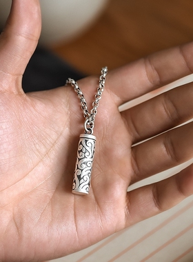 如意嘎乌瓶项链钛钢随身空瓶吊坠防水朱砂嘎乌盒挂件手机链钥匙扣