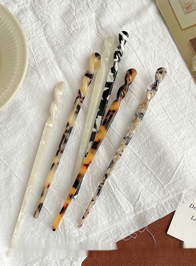 盘发醋酸板材发簪冷淡风