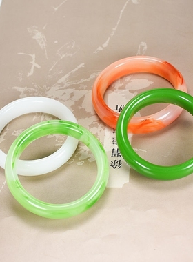 五彩玛瑙儿童手镯红绿玉髓