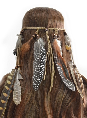 欧美羽毛头饰印第安部落