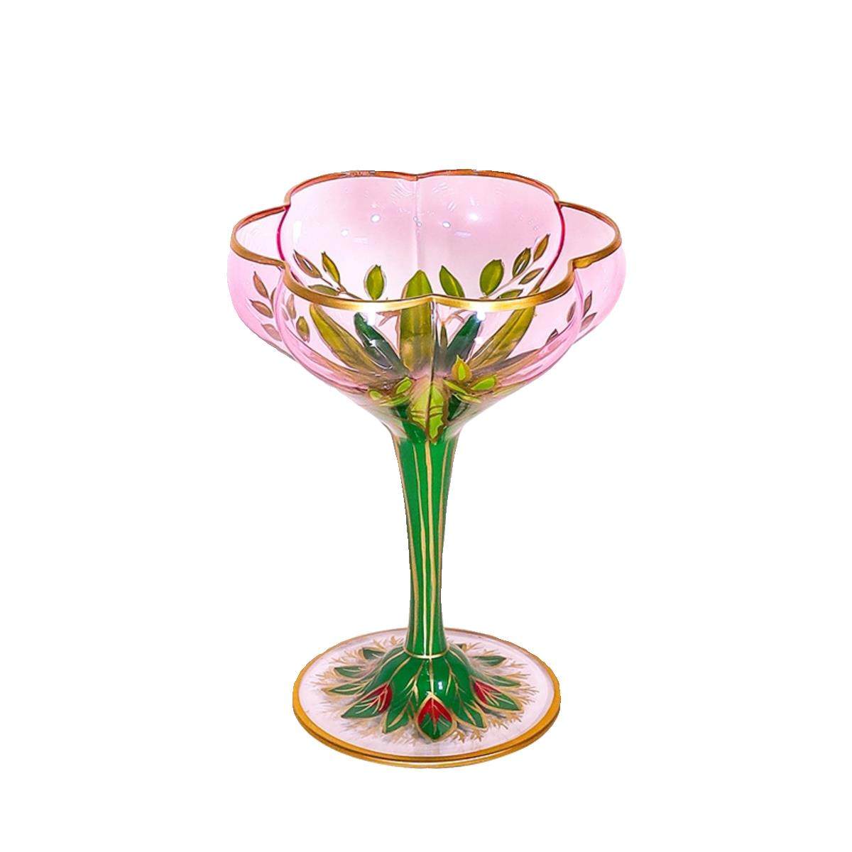 MOLA.Gem.酒具中古杯香槟水晶玻璃红酒杯粉色手绘冰激凌碗丨瑜滢,淘宝优惠券,粉丝福利购,淘宝优惠卷