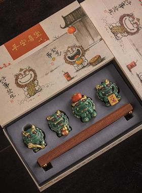 国潮招财貔貅万事如意桌面装饰摆饰公司年会礼品生日礼物定制logo