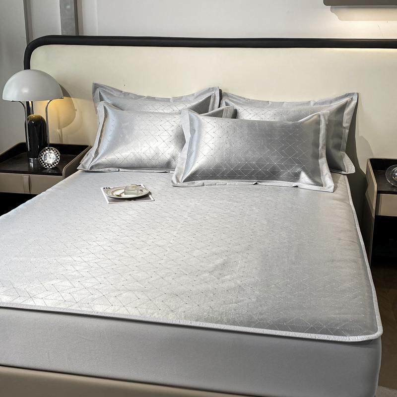 母婴级轻奢凉席冰丝三件套印花夏季凉席床笠款可折叠水洗凉席,淘宝优惠券,粉丝福利购,淘宝优惠卷