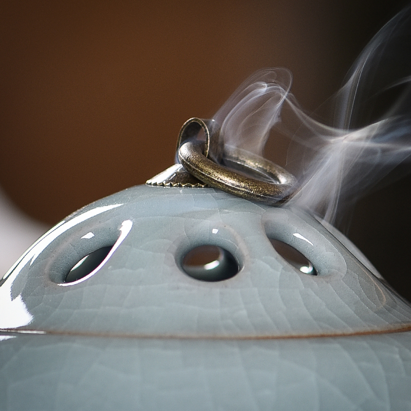 龙泉檀香炉熏香家用室内香薰炉茶道供佛禅意陶瓷盘香招财香炉摆件,淘宝优惠券,粉丝福利购,淘宝优惠卷