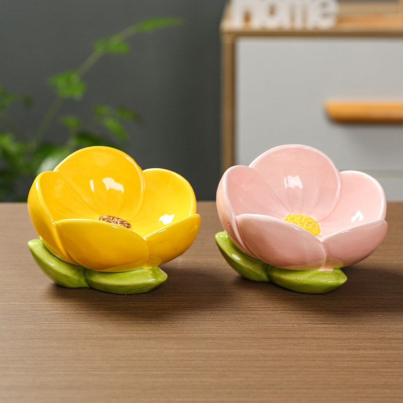创意可爱桌面装饰摆件黄色花朵客厅办公区高颜值零食水果收纳盘子,淘宝优惠券,粉丝福利购,淘宝优惠卷
