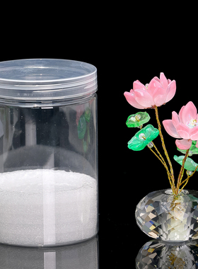 水晶荷花好运连连摆件创意办公室工位治愈系装饰荷花插花桌面摆设