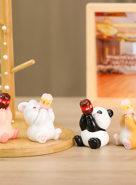 创意快乐吨吨小动物客厅桌面治愈系摆件家居装饰物品学生