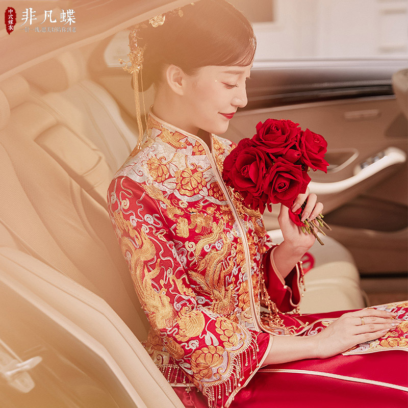 秀禾服2020新款结婚礼服显瘦女婚纱 非凡蝶旗袍