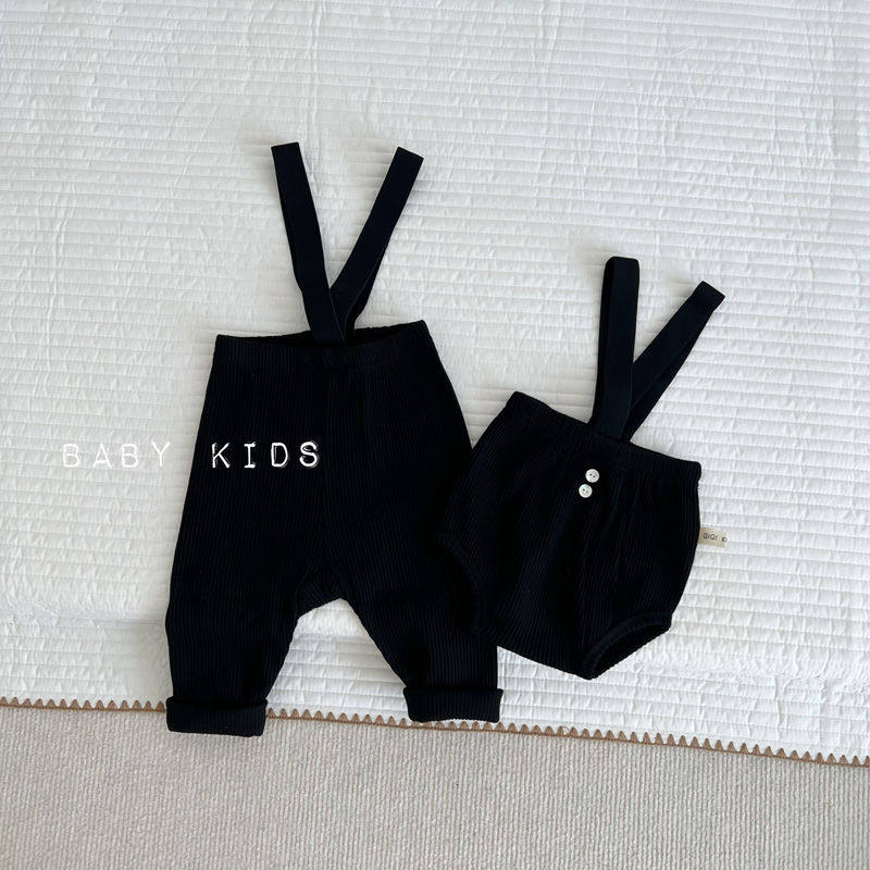 ins风春秋男女宝宝黑色背带短裤婴幼儿百搭洋气背带大PP长裤子潮,淘宝优惠券,粉丝福利购,淘宝优惠卷