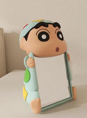 蜡笔小新客厅桌面镜化妆台化妆镜子卧室2024年新款搬家乔迁送礼物