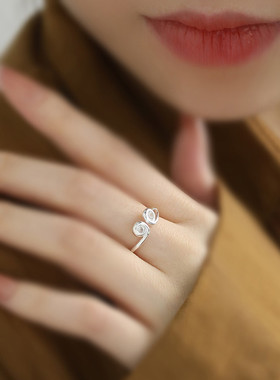 925银描金紧箍咒圆棍开口戒指女