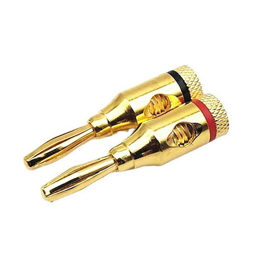 4MM镀金插头连接头发烧香蕉头音响音箱线插座喇叭线功放 镀金免焊