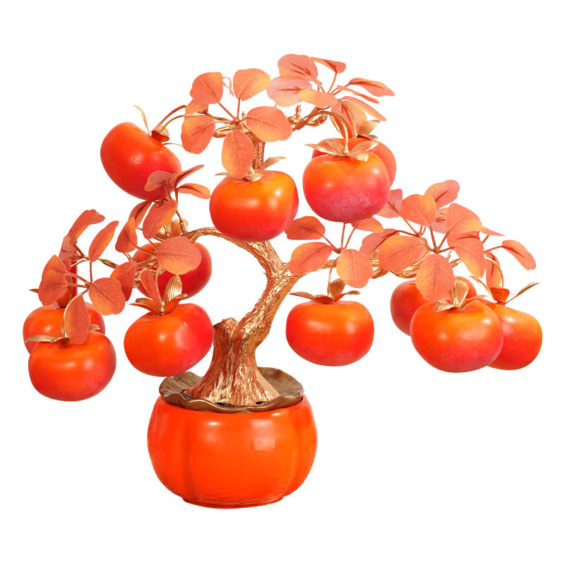 2026新年马年装饰品玄关福桶柿子柿柿如意卧室元旦布置发财果摆件,淘宝优惠券,粉丝福利购,淘宝优惠卷