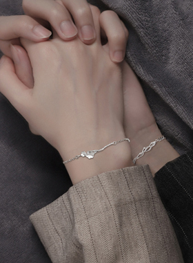 银情侣手链一对情侣款设计感