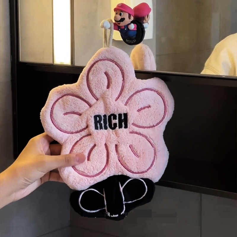 rich有钱花擦手巾挂式可爱超强吸水加厚毛巾手帕不发臭厨房卫生间 - 图0