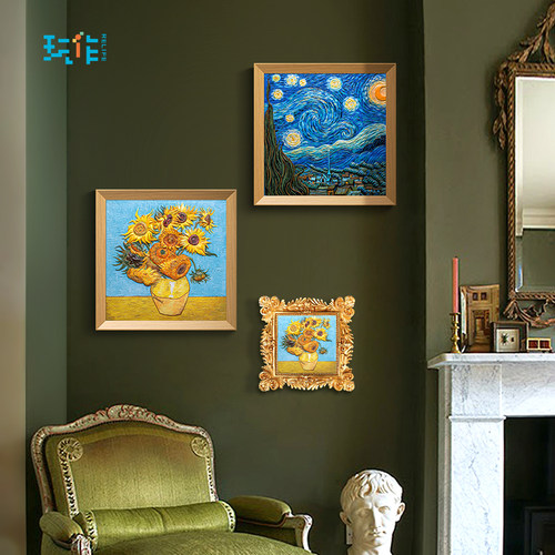 [梵高星空]玩作数字油画DIY手工丙烯绘画装饰画立体浮雕画画套装 - 图2