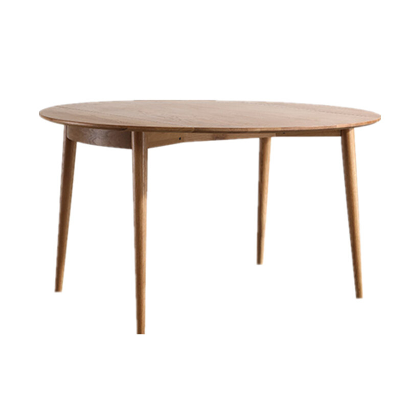 北欧全实木伸缩圆桌可折叠白橡木餐桌饭桌简约现代家用餐桌椅组合-图3