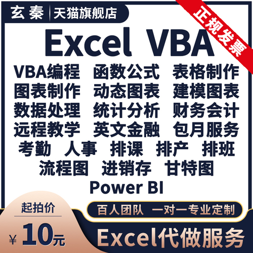 excel表格代做制作图表vba宏编程定制设计公式函数据处理分析统计