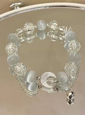 水晶蝴蝶手链学生党高颜值手串儿童女闺蜜友谊仙气二三四人手链