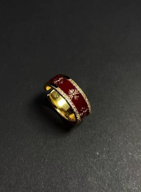 Vintage古著 【red cross】戒指小众设计高级感百搭指戒