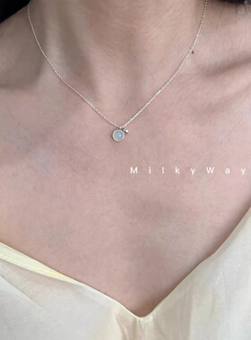 白玉髓猫眼石精致日常项链