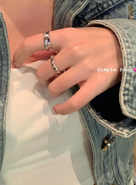 合金戒指 博主标配百搭戒指小众设计高级开口可调节个性时尚指环