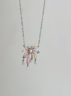 新款浪漫烟花项链女轻奢小众高级感设计吊坠项链新年礼物