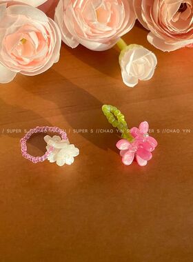 甜美森系少女串珠戒指