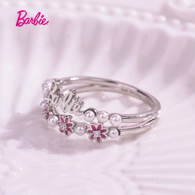 925 silver stacking rings for women small flower pearls