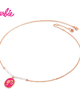 拼接珍珠银项链复古圆牌吊坠高级