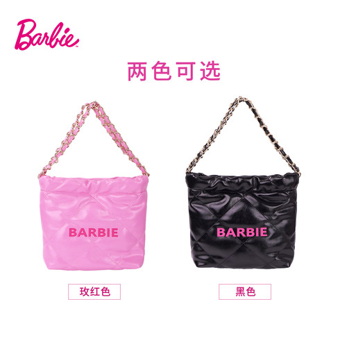 Barbie芭比官方正品小香风垃圾包包腋下包粉高级感单肩包女斜挎包 - 图0