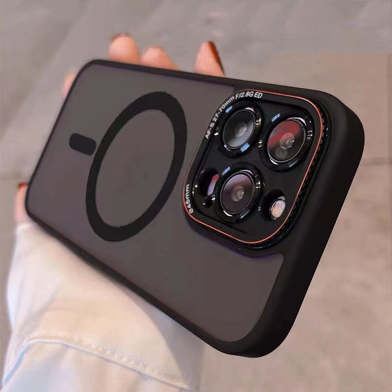 磁吸可无线充电适用苹果13/14promax手机壳新款iPhone13pro全包防摔14金属镜头圈保护套12肤感磨砂14Plus防摔