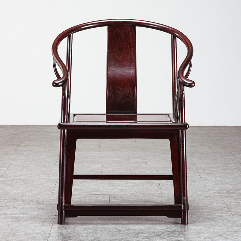 红木家具赞比亚血檀圈椅茶几三件套客厅血檀圆椅实木中式太师椅子 - 图2