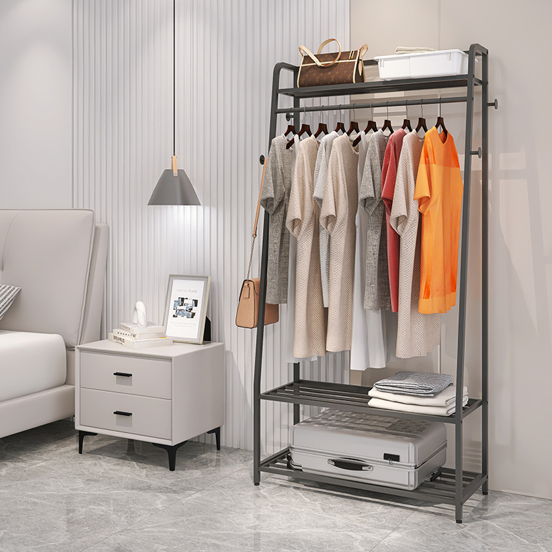 挂衣架落地卧室家用网红简易衣服架子现代客厅多功能轻奢衣帽架 - 图3