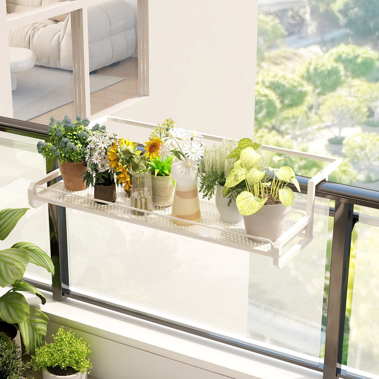 阳台置物架室内客厅护栏窗台花盆托架加粗悬挂式多肉铁艺栏杆花架,淘宝优惠券,粉丝福利购,淘宝优惠卷