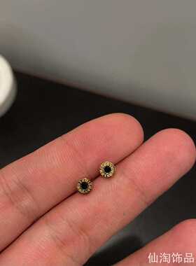 韩版罗马数字黑ins耳钉罗马钉韩版罗马数字黑贝家用收纳
