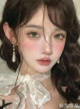 轻奢法式约会水滴仿珍珠耳环长款