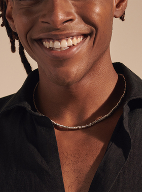 JH简约银项链时尚潮流圆珠小众