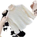 Кружевной шелковый приятный телу утепленный пуховик, европейский стиль, детская одежда