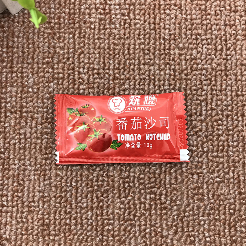 欢悦番茄沙司10g*300小包 商用外卖小茄包手抓饼意面薯条蘸酱 - 图1