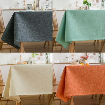 ຜ້າຝ້າຍສີແຂງແລະຜ້າປູໂຕະ linen ຫນາ linen ງ່າຍດາຍເຮືອນທີ່ທັນສະໄຫມຕາຕະລາງກາເຟ tablecloth ທໍາມະດາ burlap ກ້າວຫນ້າທາງດ້ານການປົກຫຸ້ມຂອງ fabric