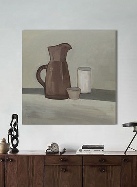 忒派瓶子静物手绘油画温馨餐厅画