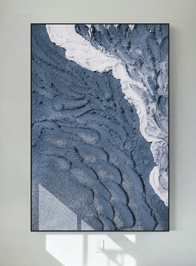 手工肌理大幅落地抽象海浪油画