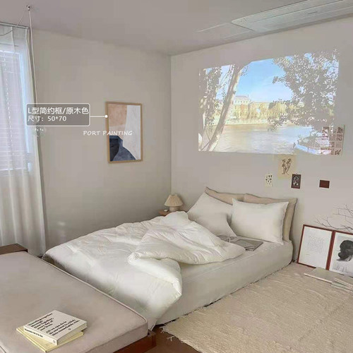 港画 莫兰迪色抽象艺术大色块壁画不规则手绘侘寂风卧室装饰画 - 图3