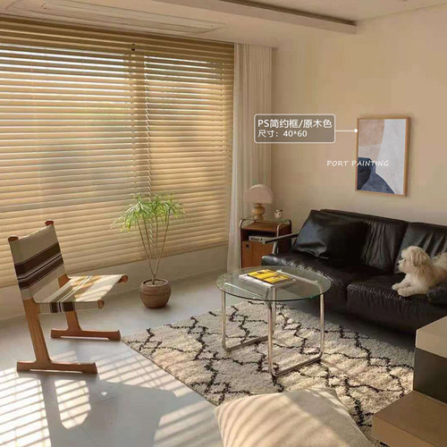 港画 莫兰迪色抽象艺术大色块壁画不规则手绘侘寂风卧室装饰画 - 图2