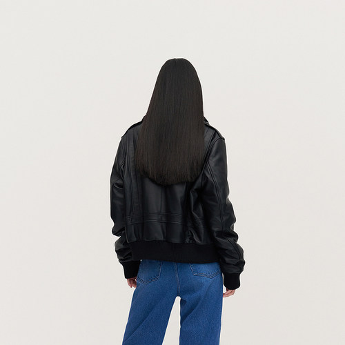 OCHIRLY欧时力 绵羊皮真皮外套女皮衣可拆毛领内胆2024秋冬新品 - 图1