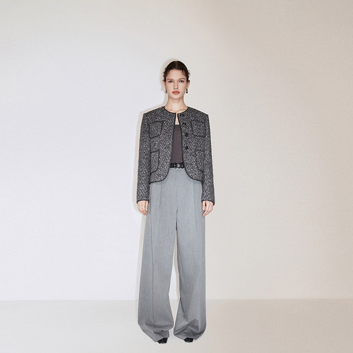 OCHIRLY欧时力 小香风圈圈呢外套女软糯高级感正肩2024秋季新品 - 图0